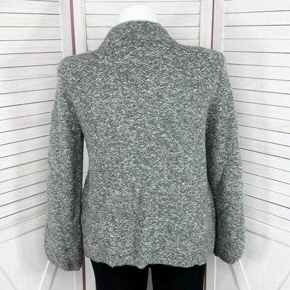 Willi Smith Marled Peplum Wool Blend Cardigan Sweater Grey  XL - Picture 4 of 12